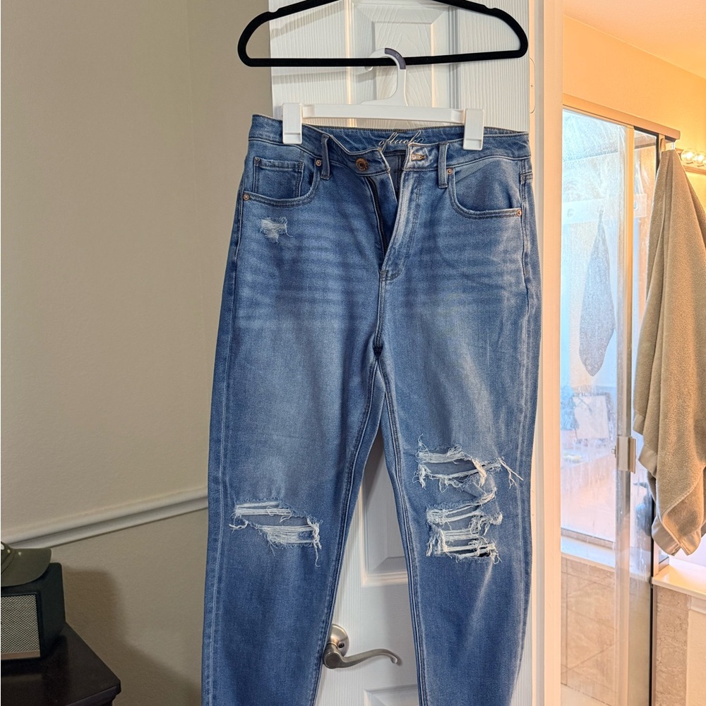 Amazon Blue Distressed Skinny Jeans